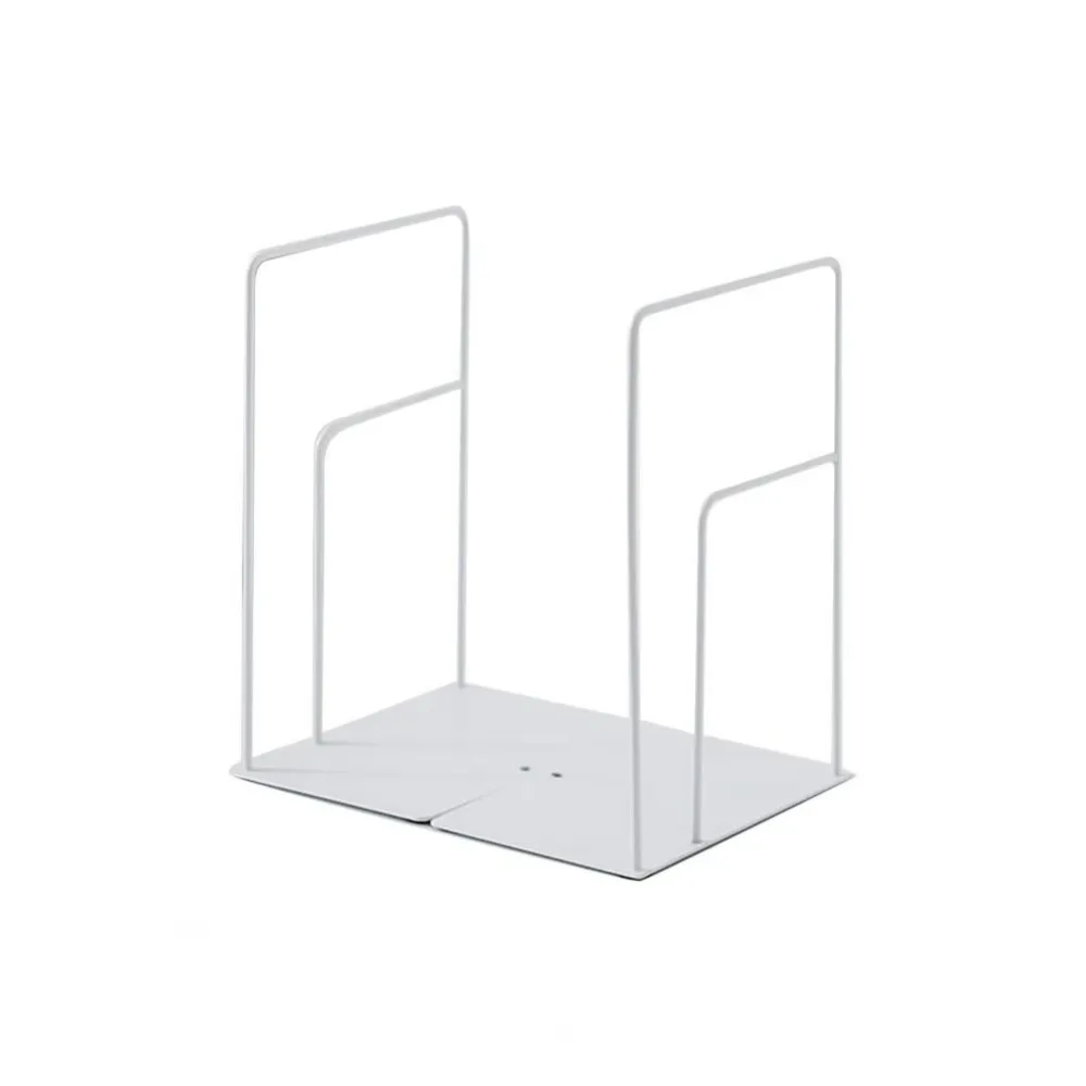

Modern Hollow Metal Bookends Anti-slip Reusable Document Holder Large Capacity Sturdy Magazine Storage Rack Home