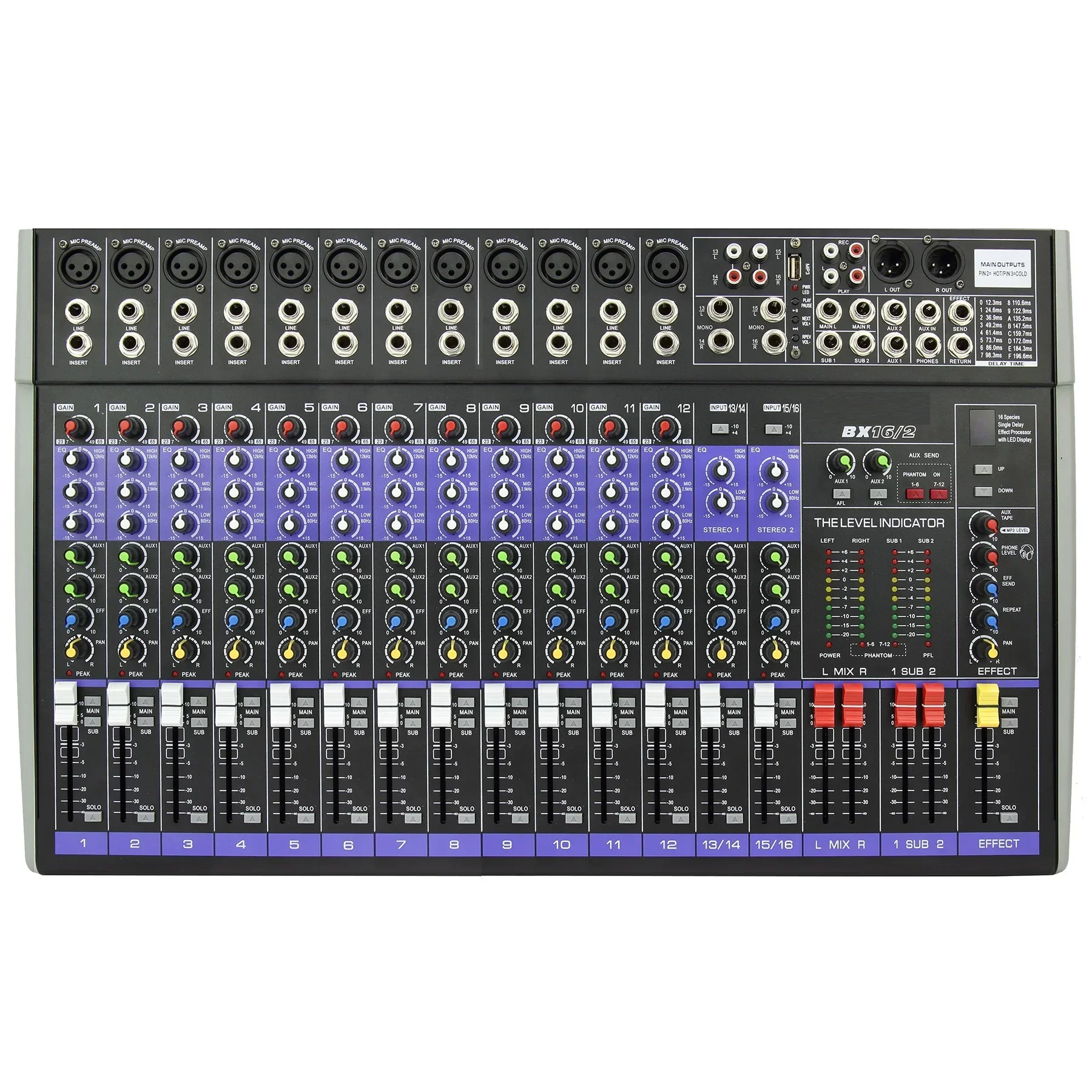 Professional Audio Sound Equipment 16 Channel Audio Mixing Console Speakers Audio System Sound Professional Music BX162