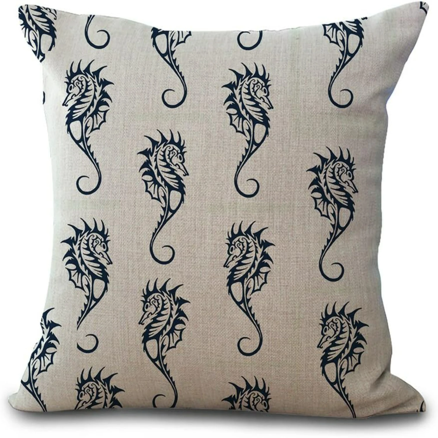 Set of 4 Stunning Nautical Navy Blue Ocean Themed Decorative Cotton Linen Throw Pillow Case Cushion Covers for Couch Sofa Bed -