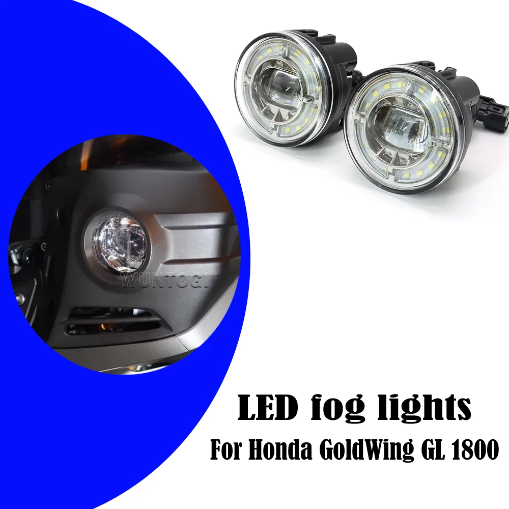

For Honda Gold Wing GL 1800 GL1800 Tour DCT 2018 2019 2020 2021 NEW Motorcycle Pair LED Fog Lights Foglights W/ Attachment Kit