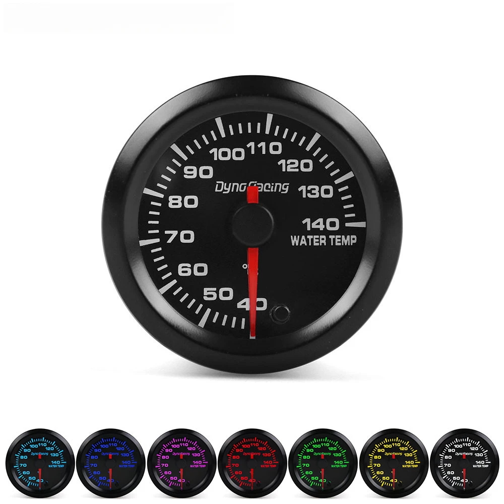 

12V 52MM Water Temp Gauge Racing 7-Color LED, High-Speed Stepper Motor for Car Modification