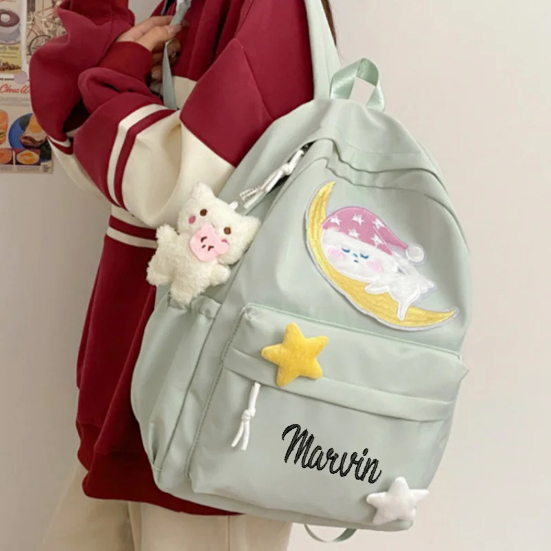 Large Capacity Nylon Star Moon Personalized Sweet Fashion Girl Student Outgoing Leisure Cute Backpack