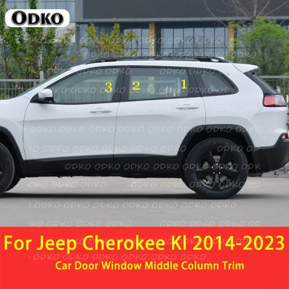 

6 шт. автомобильная стойка B C, средняя центральная колонна, отделка окна, декоративная полоса, защитная наклейка для Jeep Cherokee KL 2014-2020