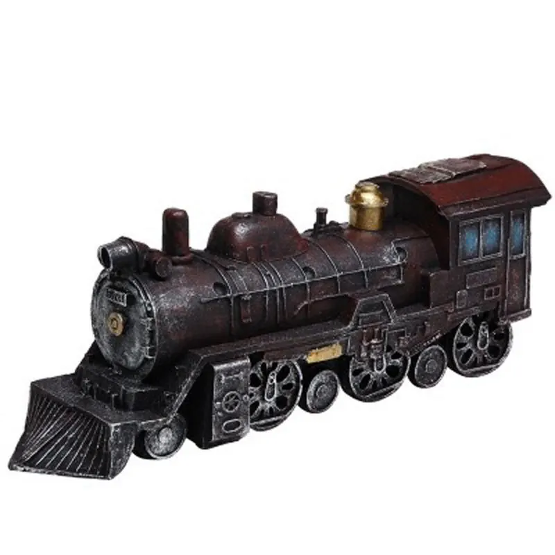 Retro simulation steam train decorative resin train decorative decorative locomotive model office balcony coffee shop gifts