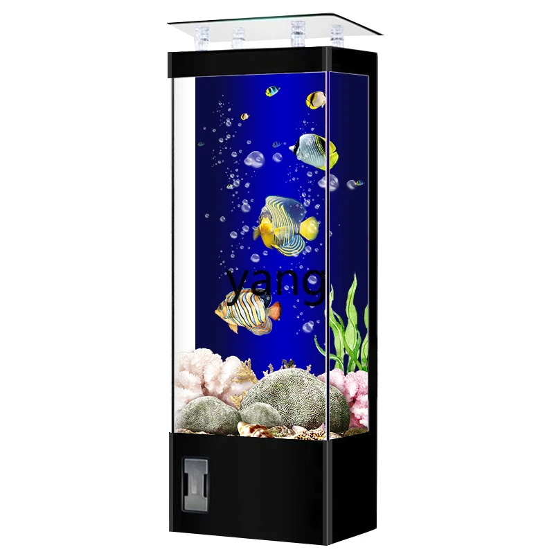 

CX ultra-white glass against the wall ecological lazy water-free household living room medium goldfish tank