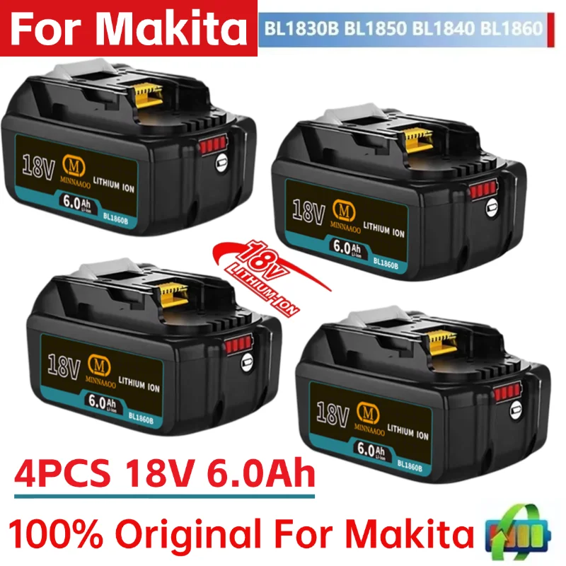 

For Makita genuine lithium-ion rechargeable 6AH/5AH 18V battery bl1860BL1830BL1850BL replacement battery for electric tools