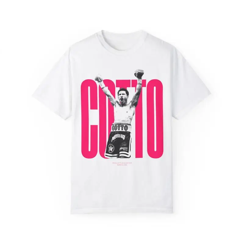 Camiseta de Miguel Cotto vs Kelson Pinto, ropa de partido clásica de boxeo del orgullo puertorrico