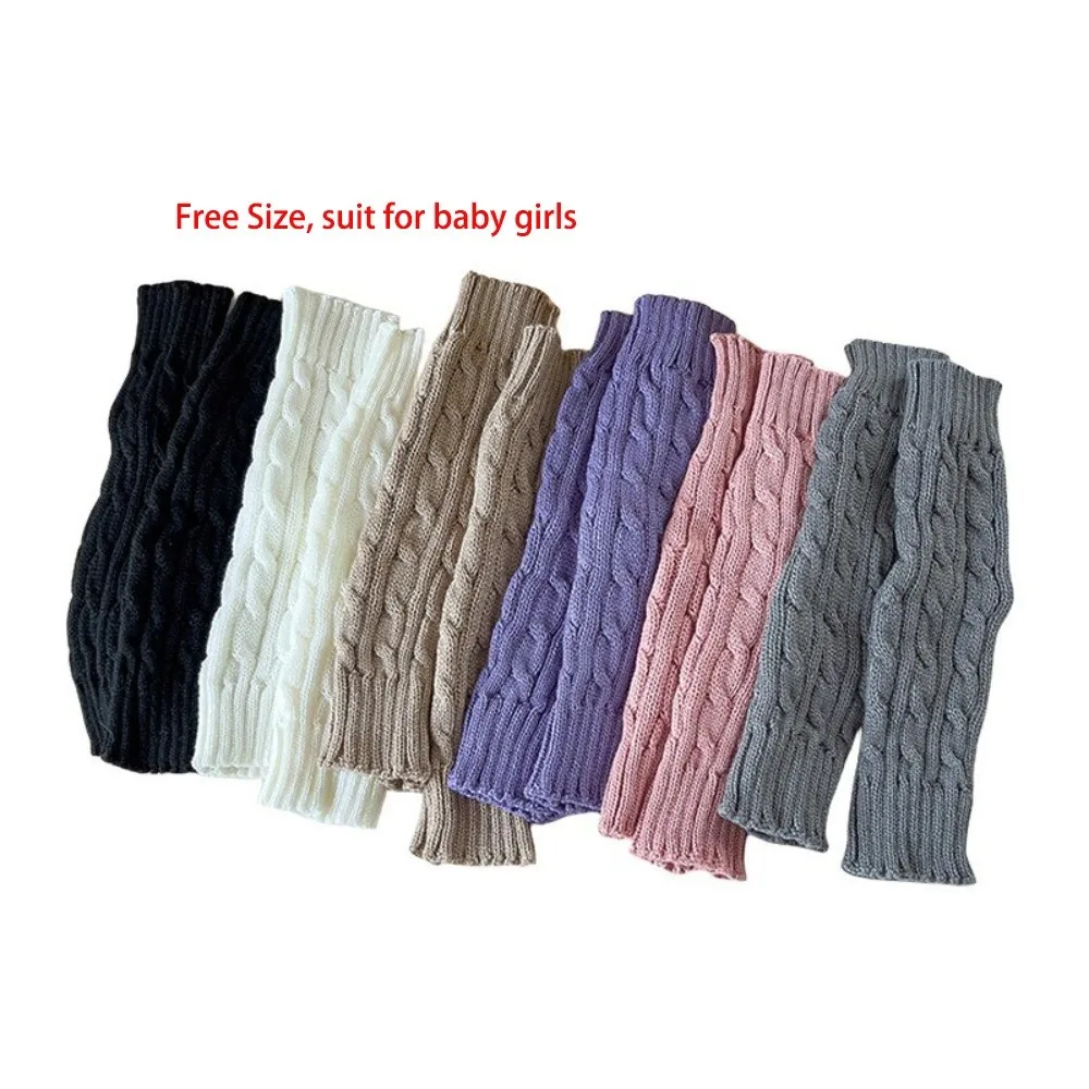New Solid Color Leg Warmers Knitted Thickened Middle Tube Socks Lolita Boot Covers Autumn and Winter