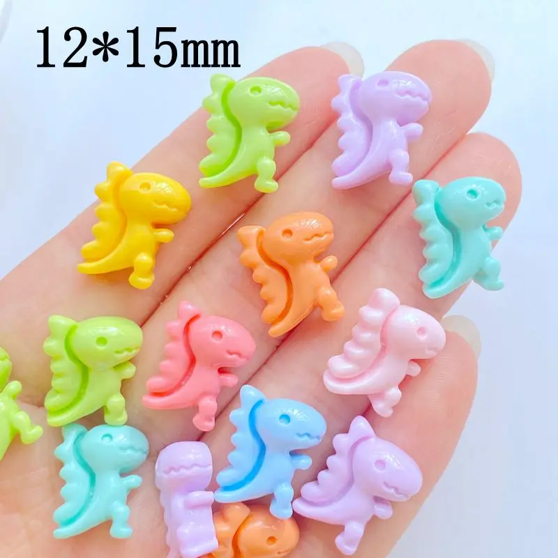 30Pcs New Cute Mini 12*15mm Little Dinosaur Flat Back Resin Nail Enhancement  Jewelry Craft Decoration Accessorie