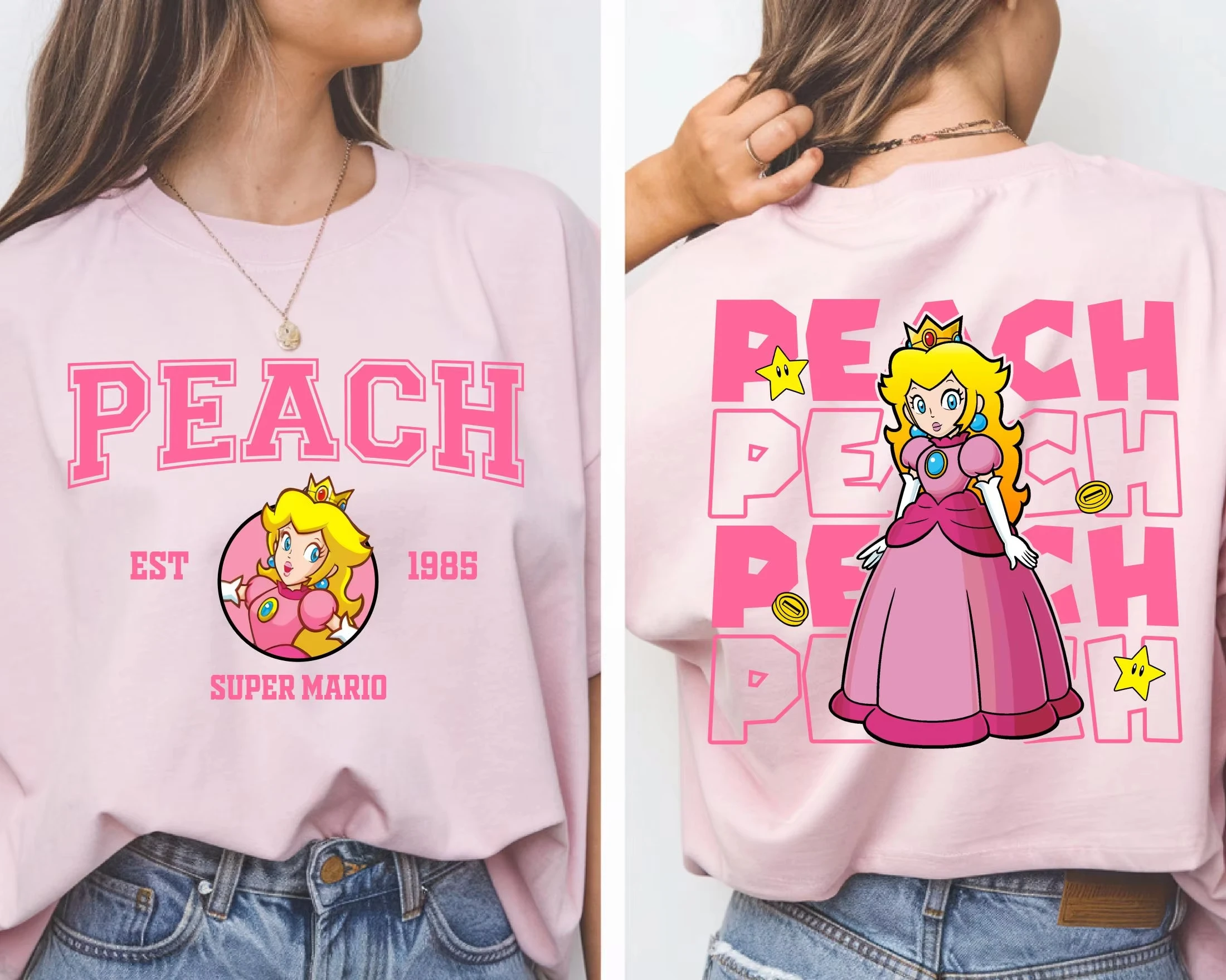 Anime Super Mario Yoshi T-Shirt Mario Bowser Peach T-Shirt 2026 Sommer Neu Herren und Damen Kinder Baumwolle Ins Y2k T-Shirt – Detail 7