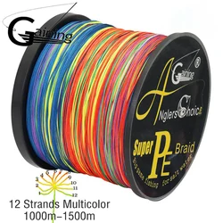 12 Strands Braided Fishing Line 1000m 1500m Abrasion Resistant Braided Line Extremely Thin Smooth Long Casting Line for Sea