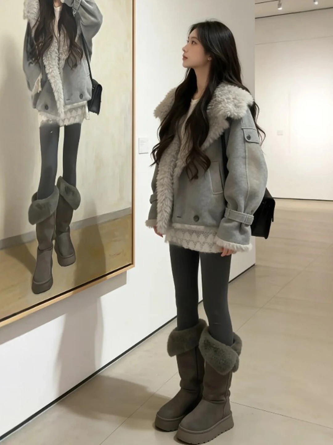 

Уникальное шерстяное пальто: модный элегантный стиль, весна 2026, женская мода, нежный стиль, свободный крой, дизайн с элементами пэчворка