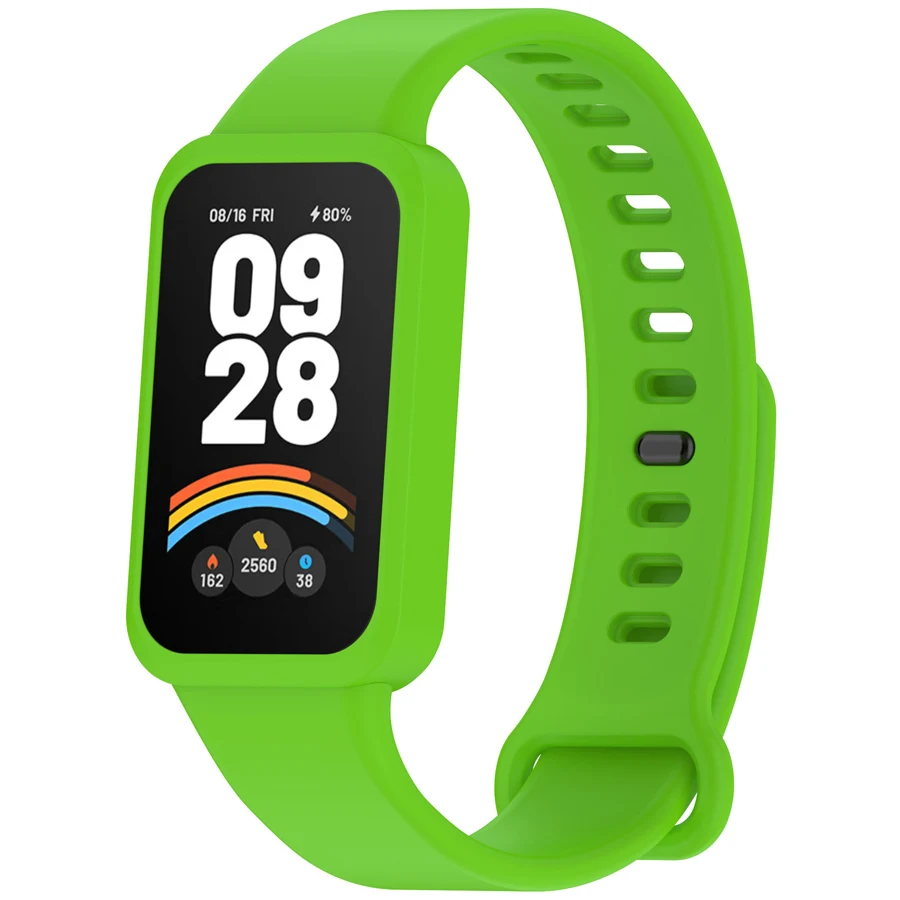 PC-hoesje + zachte siliconen band voor Xiaomi Smart Band 9 Active band Smartwatches polsbandjes armband voor Redmi Band 3 band