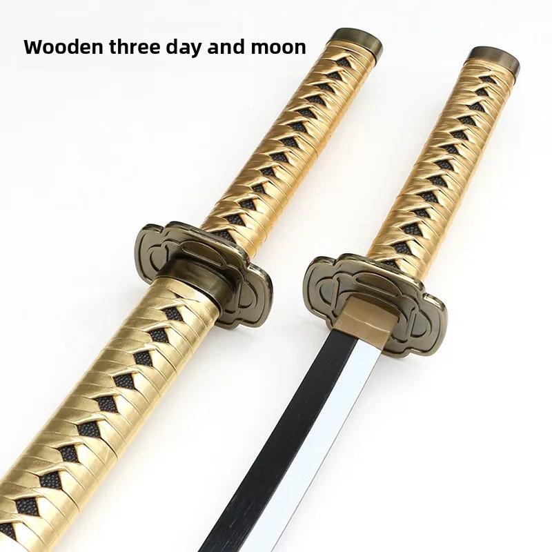Espada Katana de madera Tohken Ranbu de 106cm/41,73 pulgadas, periféricos de juego de luna creciente con vaina, accesorios de modelo, regalos de disfraz, juguetes al aire libre