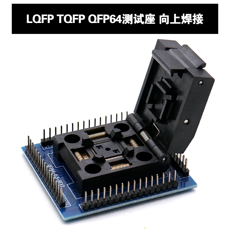 LQFP TQFP QFP64 soket uji clamshell shrapnel 0.5mm soket pemrograman STM32