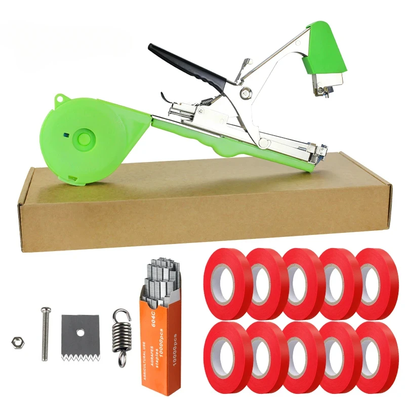 

Farmer's Helper with Tape Staples and Replacement Blades Plant Bundler Vegetable Tapestry Tool