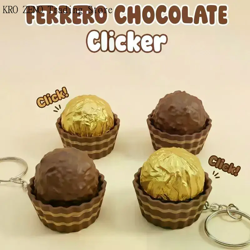 Simulated Chocolate Keyboard Keychain Fidget Toys Push Stress Relief Sensory Toys 3D Chocolate Keyboard Clicker For Kids Adults✨