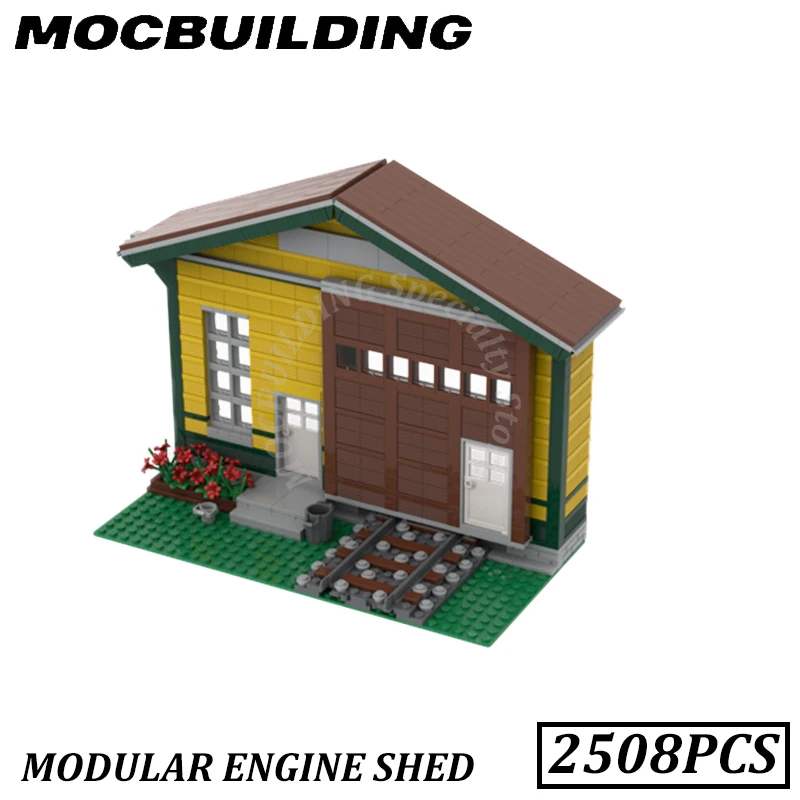 Modular Engine Shed Model MOC Building Blocks Bricks Display Construction Toys Birthday Gifts Present