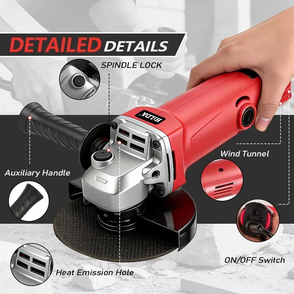 Electric Cutting Machine Single Speed Multifunctional Angle Grinder Polishing Hand Grinding Wheel Rechargeable Fine Handle