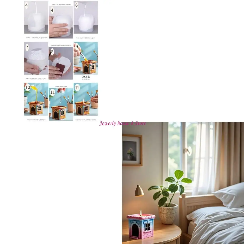 

Силиконовая форма для дома для ювелирных изделий из смолы, контейнер для изготовления DIY, орнамент в горшке для растений