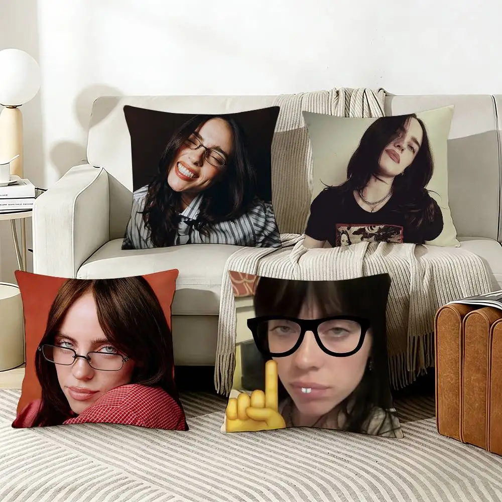 B-Billie Singer E-Eilish-S Pillow Cover Sofa Cushion Cover Home Room Decoration Children Gift