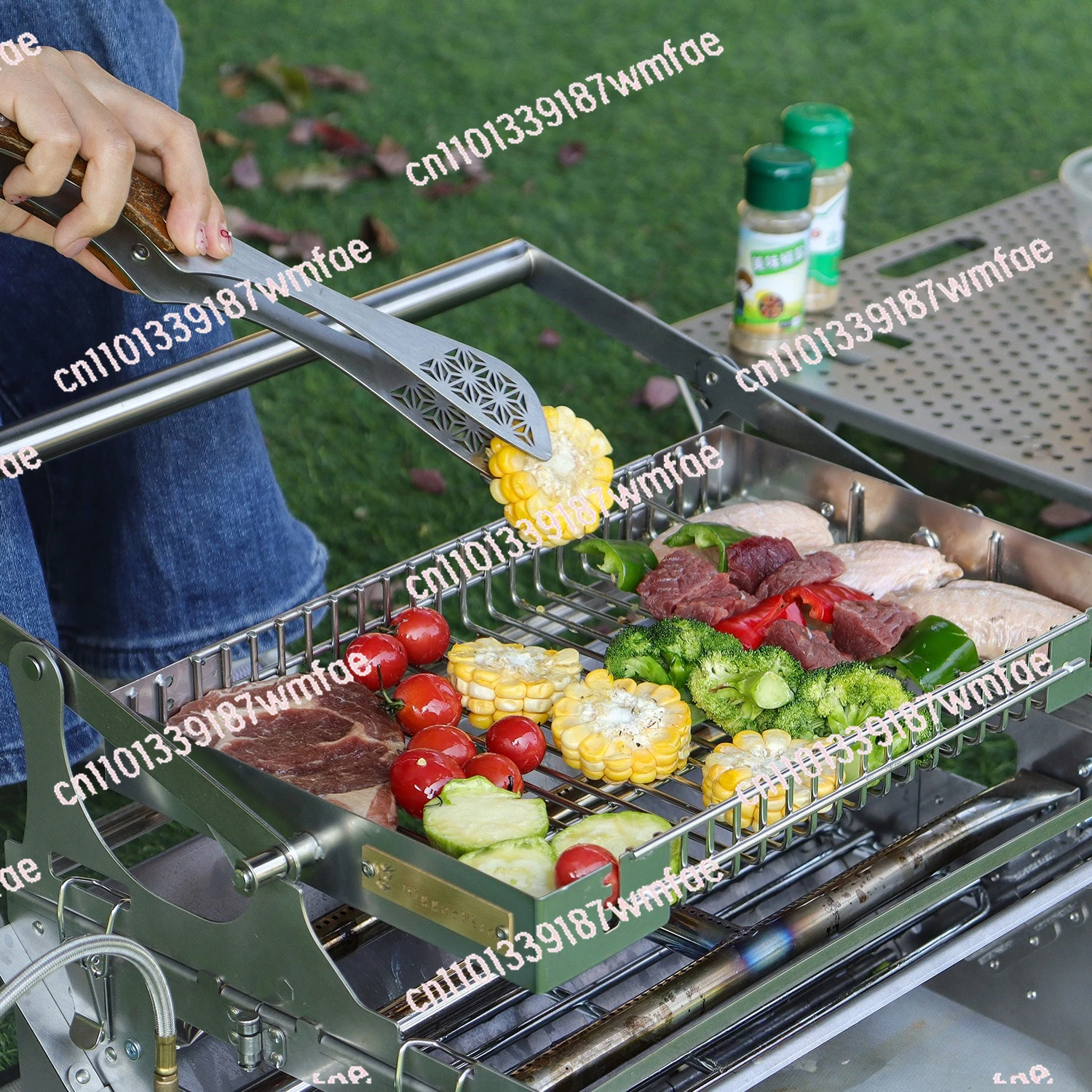 outdoor fire pit brazier gas stove,  Household removable flip grill, charcoal grill