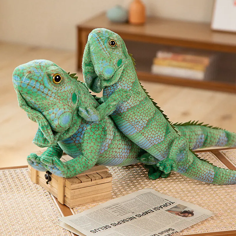 

Hot 65/95cm Like Real Lizard Doll Plush Toy Stuffed Long Tail Green Wild Reptile Animal Plushie Peluche Boys Girls Birthday Gift