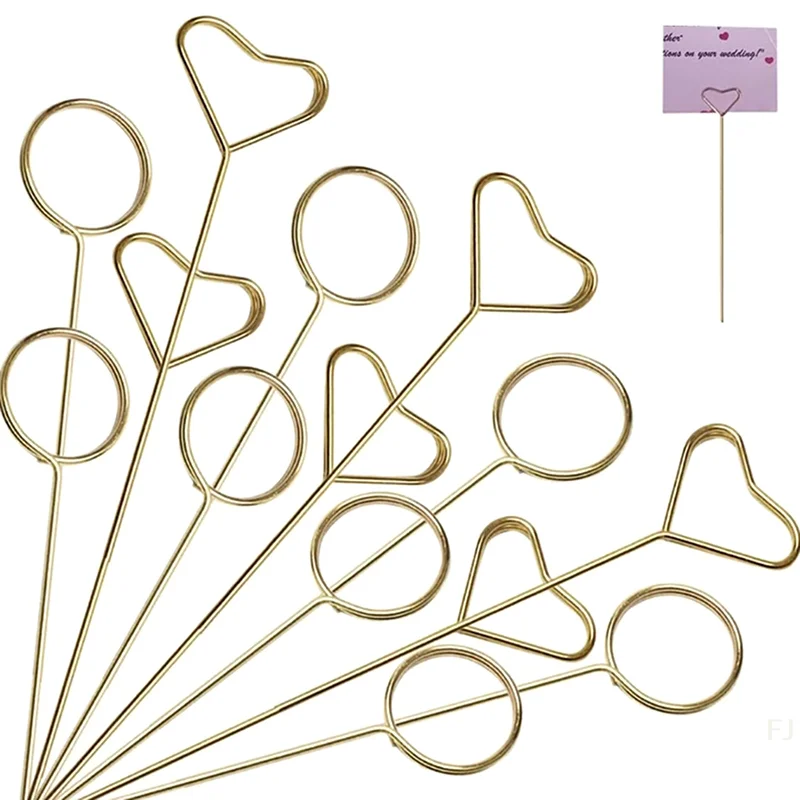[YU]40Pcs 꽃 카드 홀더 추천 금속 와이어 장소 카드 홀더 그림 홀더 사진 스틱 클립 결혼식 파티를위한 꽃 추천