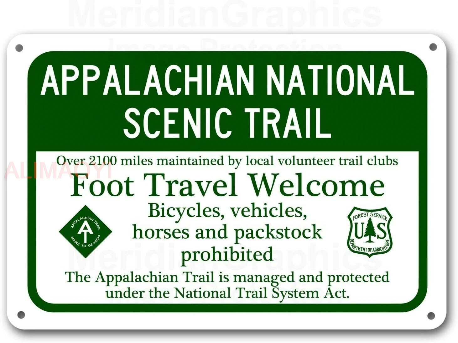 SIGNCHAT Appalachian Trail Sign Aluminum Metal National Scenic Trail Thru Hiking Metal Poster Wall Art Decor Tin Sign 8X ALIMAO