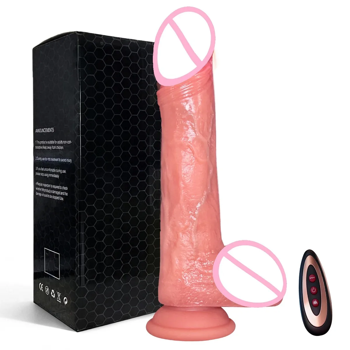 Realistic 9 Inch Extendable Dildo Liquid Silicone Heating Rotation Infrared Sensors 10 Vibration Modes Rechargeable for Women