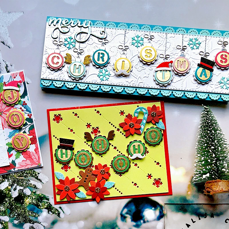 Panalisacraft Christmas cute alphabet Cutting Dies Stencils DIY Scrapbooking Album Decorative Embossing DIY Paper Craft Cards