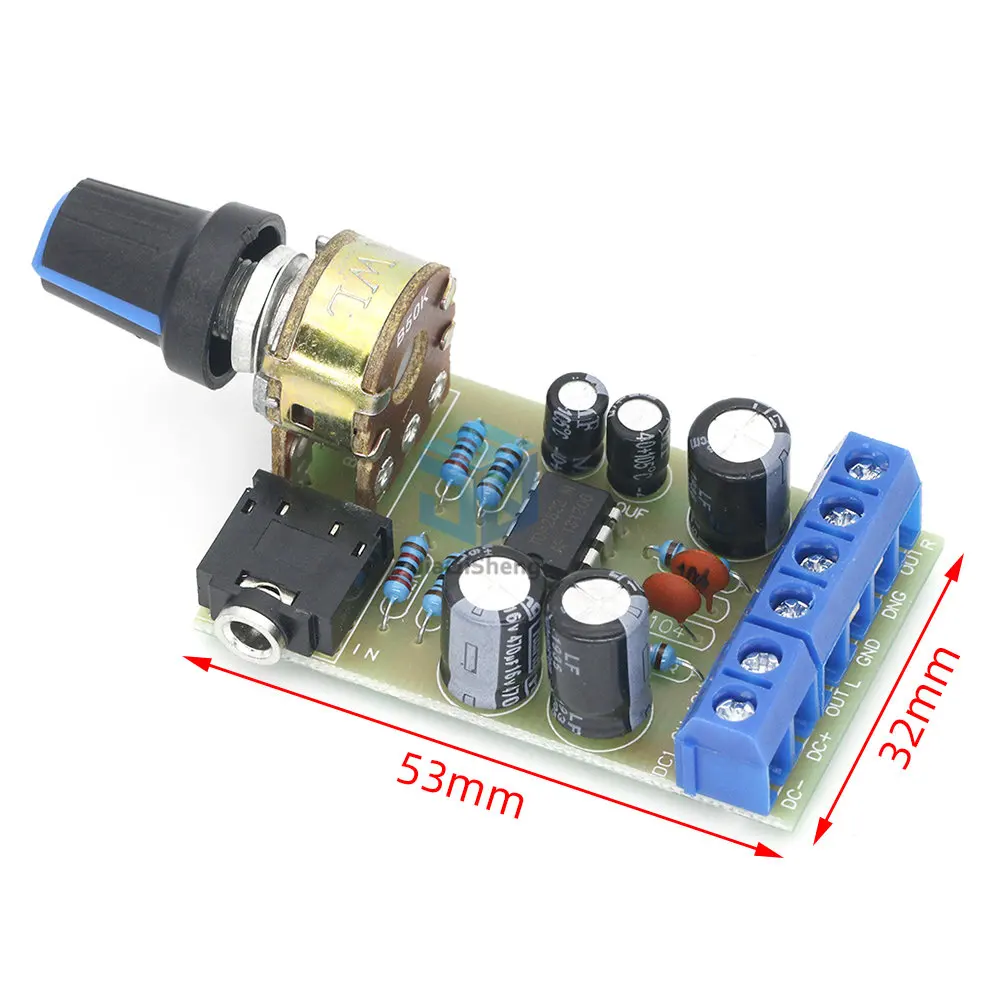 TDA2822 TDA2822M Amplifier Board DC 1.8-12V 2.0 Channel Stereo Mini AUX Audio Amplifier Module AMP with 50K Ohm Potentiometer