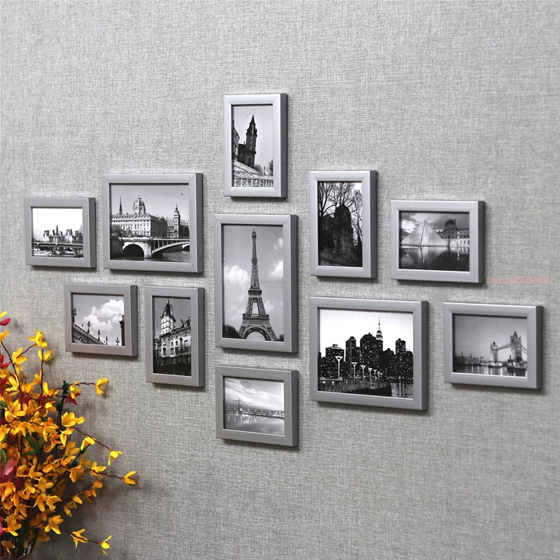 11Pcs Picture Frames Wall Photo Frame Architecture Picture Frame Set Modern Decor Living Room Home Decoration marcos de fotos