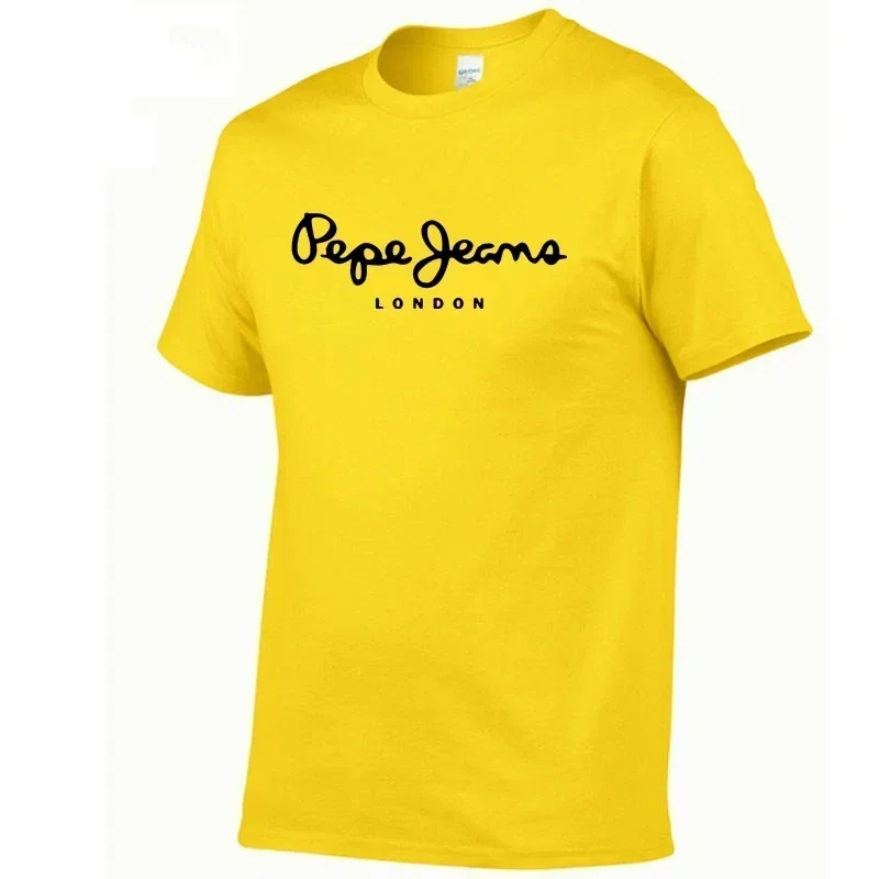 Kaus Logo Pepe-Jeans-London Terbaru 2025 Atasan Kaus Populer Lengan Pendek Pria/Wanita Musim Panas Uniseks