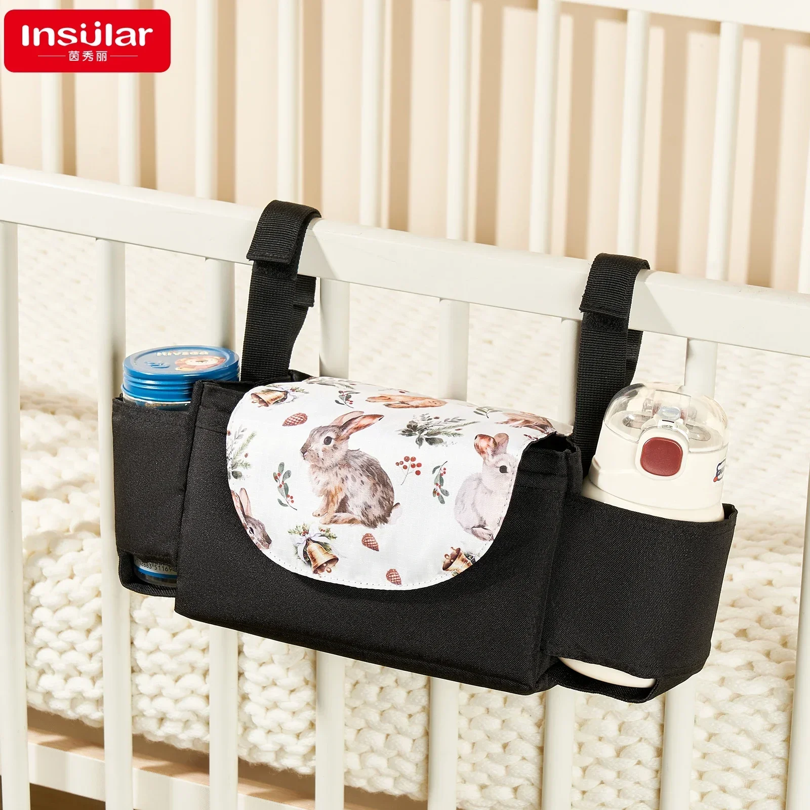

Stroller Mini Bag Mommy Bag Diaper Baby Nappy Bag Stroller Accessories Large Capacity Outdoor Travel Nappy Water Cup Holder