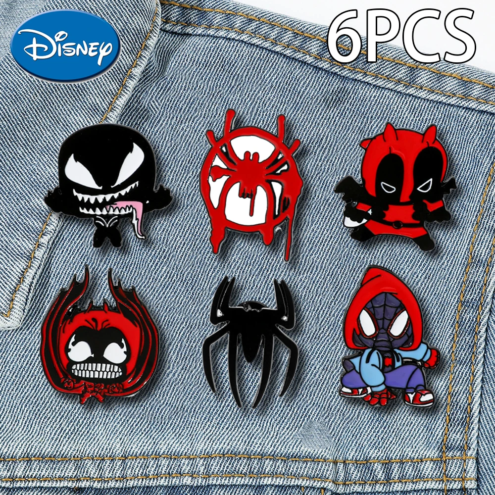 1 Set Venom Spiderman Enamel Pins Cartoon Super-hero Movies Spider Brooches Denim Jacket Pin Ladies Brooch Boys Gift for Friends