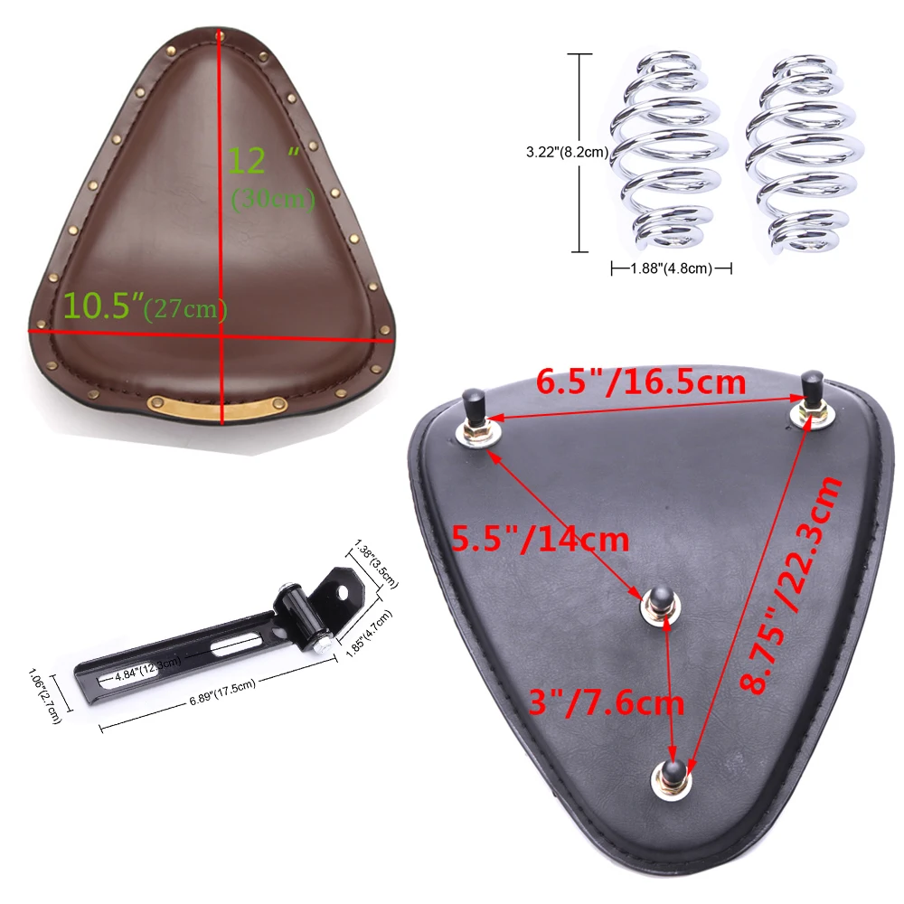 العالمي موتو بوبر دراجة نارية مقعد منفرد المروحية السرج خمر وسادة أجزاء ل هارلي ديفيدسون الحديد 883 سبورتستر سوفتيل #6
