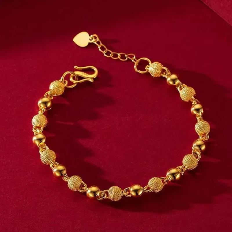 Nueva pulsera De cuentas De bolas chapadas en oro y plata para Mujer, pulsera De cadena a la moda, joyería De boda, regalo, Pulseras De Mujer baratas