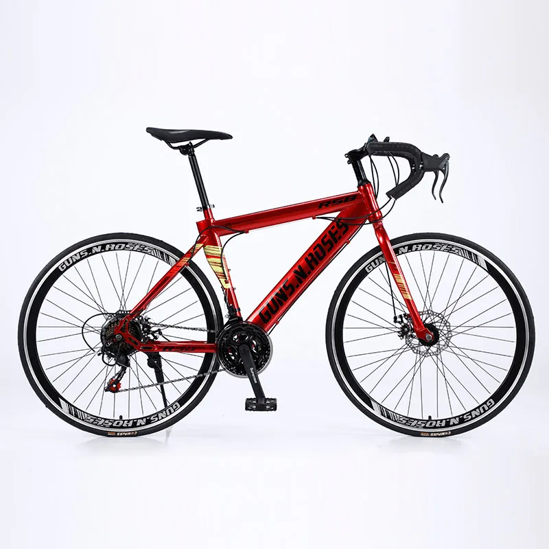 

2024 Fashion 26 Inch 27 Speed Spoke Wheel Curved Handle Highway Bicycle Aluminum Alloy Frame Race Bike Disc Brake Road Bike