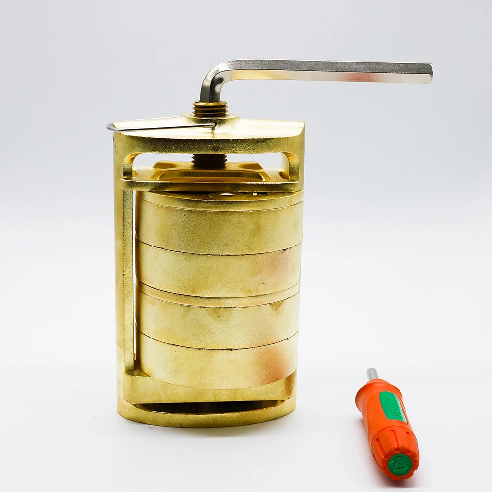 Laboratório profissional de duas camadas tanque duplo bronze manipulador dentadura frasco imprensa compressa com chave e alça