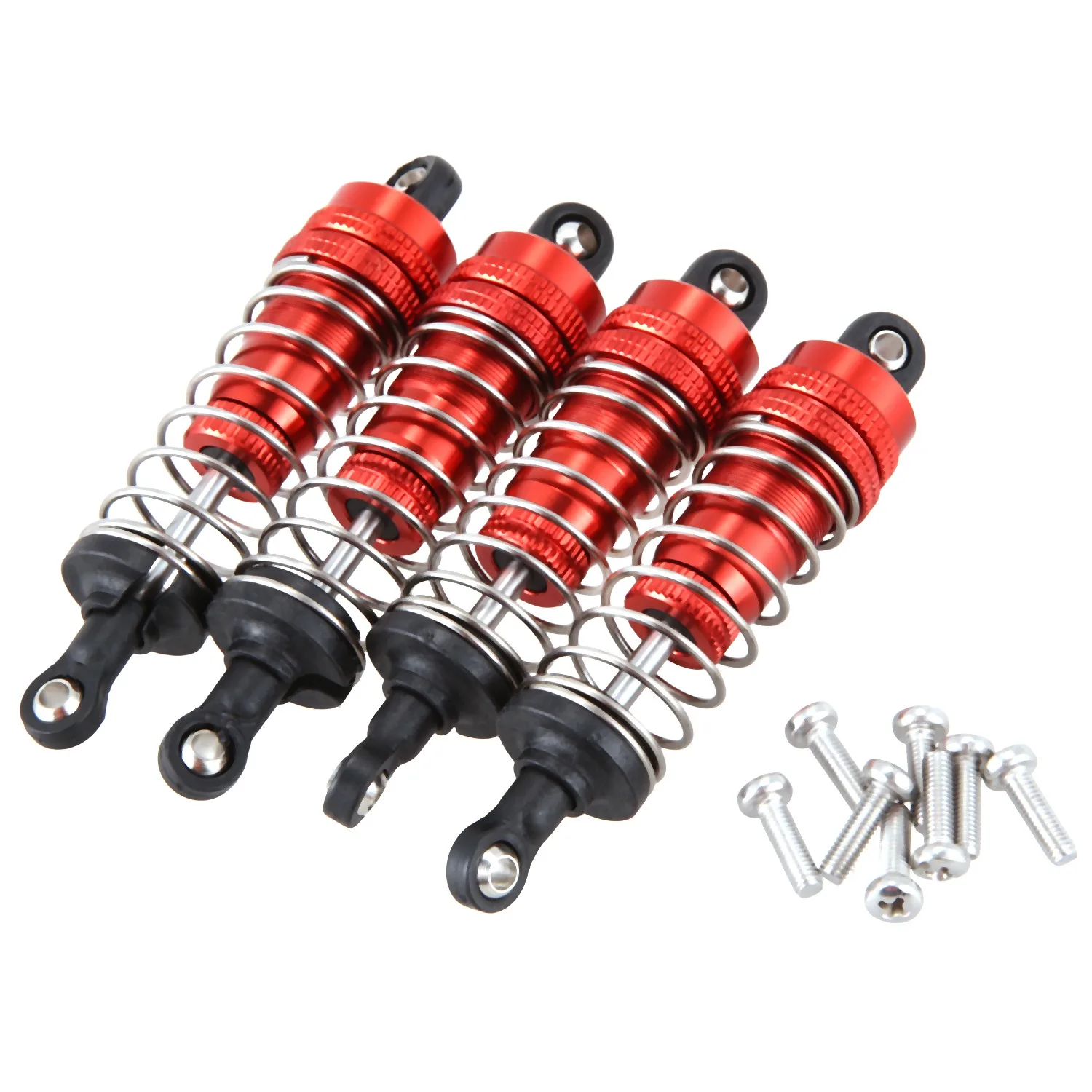 4Pcs Metal Damper Replacement Accessory Fit for 144001 1/14 4WD RC Drift Racing Car Parts,Red