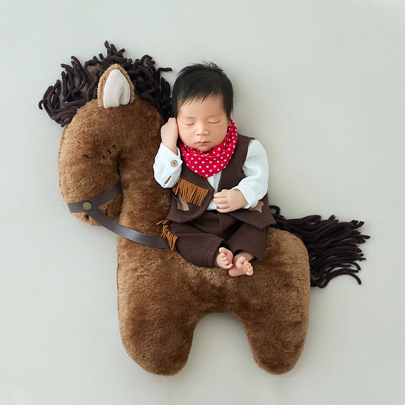 Unicorn Doll Newborn Photography Props Baby Girl Princess Dress Set Baby Boy Knight Suit Set Infants Studio Photography Costumes