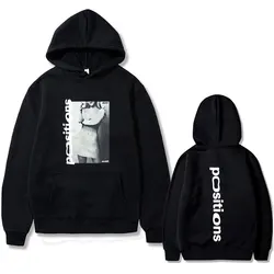 Singer Ariana Grande Positions Double Sided Print Hoodie Male Fashion Casual Loose Sweatshirt Men Women Vintage Pullover Hoodies