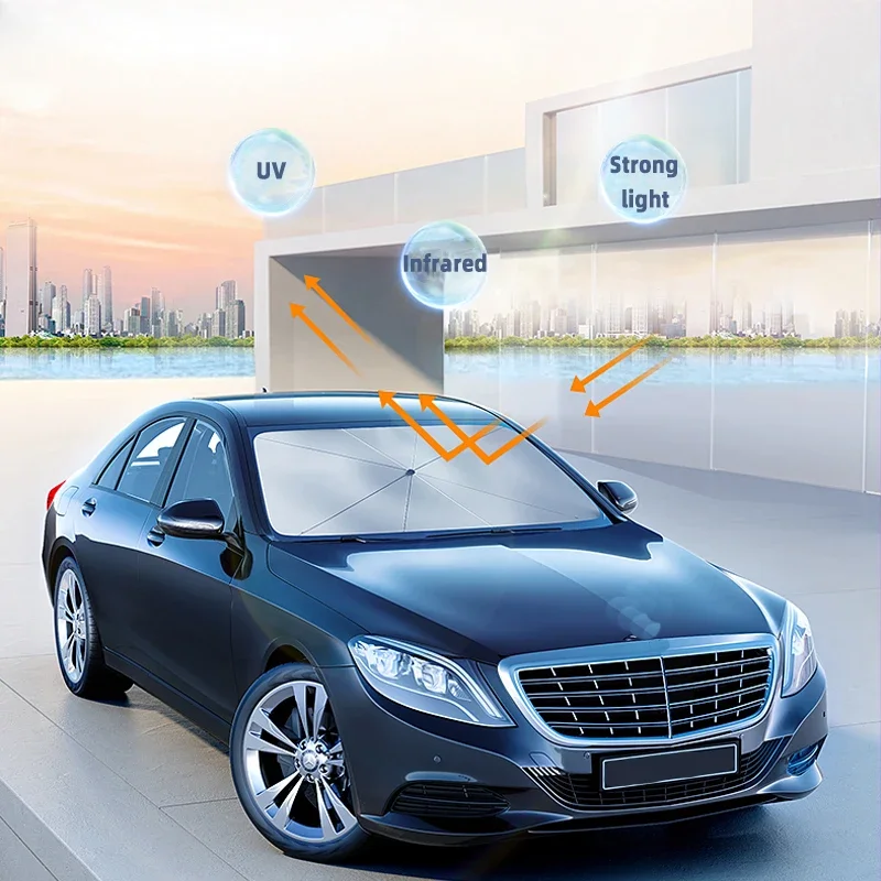 Car Sunshade Umbrella UV Protection Sun Heat Insulation Car Front Windshield Sun Shade Summer Auto Interior Cooling Accessories