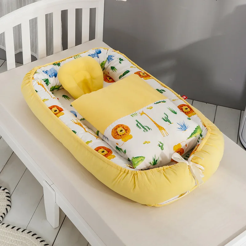 Baby Nest 100% Cotton Baby Nest Bed Infant Lounger Bassinet Snuggle