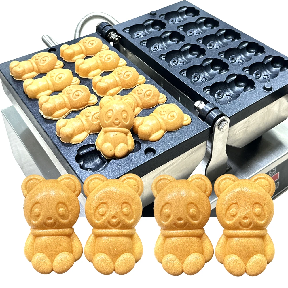 

Вафельница по индивидуальному заказу, промышленная вафельница с медведем панды, персональный логотип, вафельница с изображением животных для малого бизнеса, идея