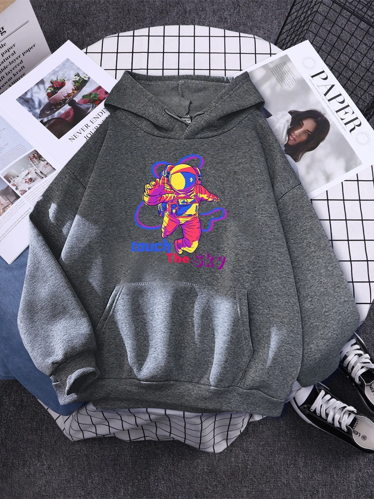 

Y2K Astronaut Touch The Sky Women Hoody Trend Comfortable Pullover Sports Oversized Loose Sweatshirt Harajuku Sports Sportswears