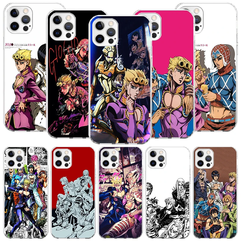 JoJo Bizarre Adventure Golden Wind Phone Case For iPhone 16 15 Plus 11 14 Pro Max 13 12 Mini XS X 7 8 + SE Pattern Customized Co