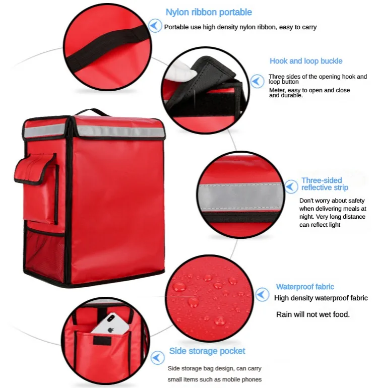 42L Waterproof Thick Takeout Box Insulated Refrigerated Box Double Shoulder Bicycle Rider Bag Outdoor Layered Picnic Box