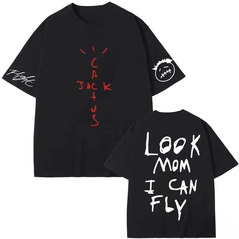 Mode-Fans Geschenk Mama Ich Kann Fliegen Cactus Jack T-Shirt Prozent Baumwolle Herrenbekleidung Damen Hip Hop 2026 Sommer Kinder T-Shirt – Detail 4